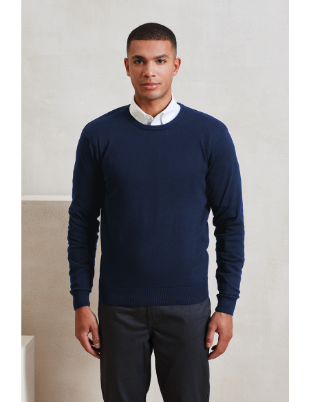 PRE-PR692-Pull ras-du-cou en coton majoritaire pour homme 2